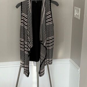 Chico's Black and White Striped Vest